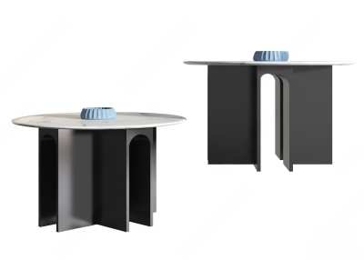 现代圆茶几3D模型下载